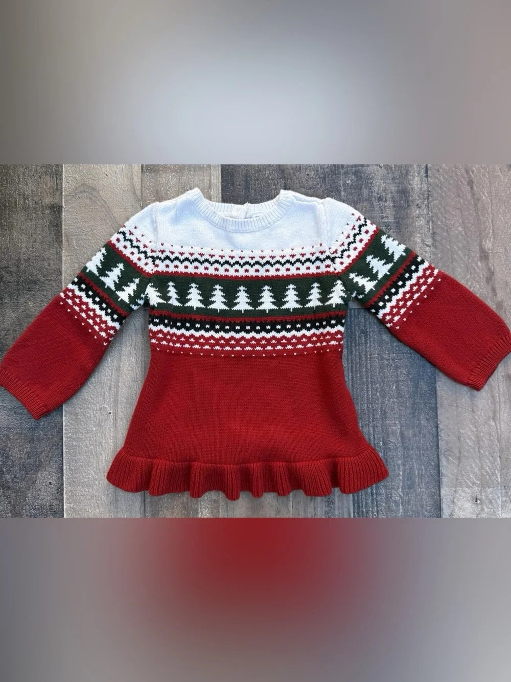 Carter's Holiday sweater Red, White & Green Knit
